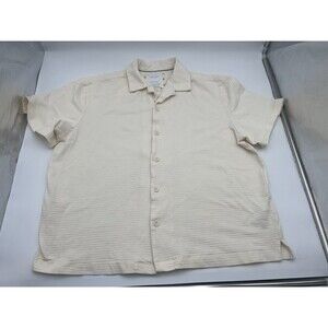 Cactus Man by Ricky Singh Relaxed Fit Textured Camp Shirt in a natural Cream XL